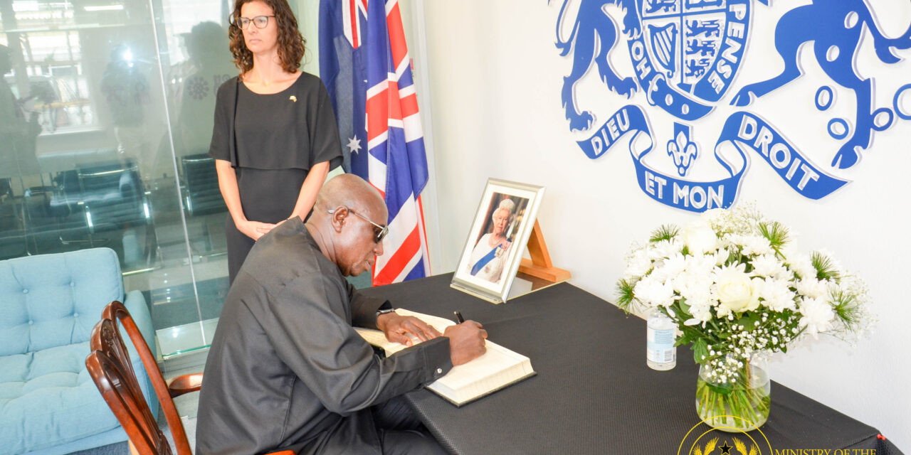 Minister for the Interior signs book of condolence in memory of Queen Elizabeth II