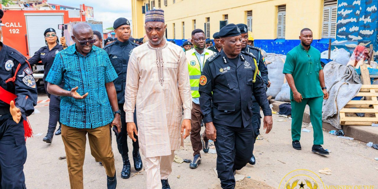 Muntaka Visits Accra Central Fire Scene
