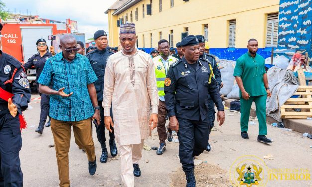 Muntaka Visits Accra Central Fire Scene